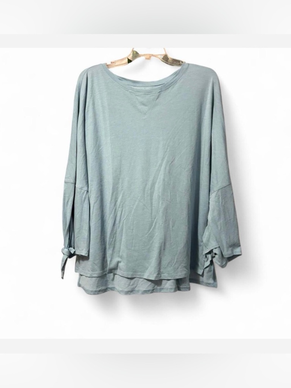 Calvin Klein Oversized Tie-Cuff Women's Top in Sage